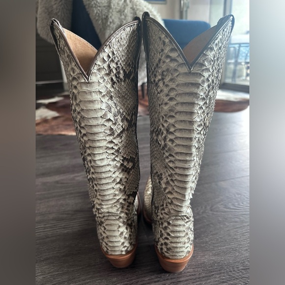 SLAY PYTHON TALL WESTERN COWBOY BOOTS - SNIP TOE - Picture 6 of 12